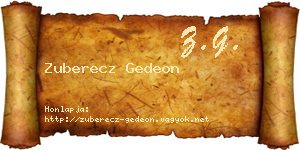 Zuberecz Gedeon névjegykártya